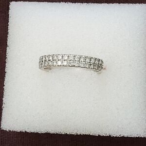 Fine Jewelry .50ct. Pave Diamond 14K White Gold Band Ring, Wm's 6.5, EUC
